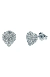 Ted Baker Adoraa Pavé Crystal Sweetheart Stud Earrings In Silver