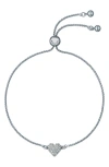 Ted Baker Adoria Crystal Sweetheart Charm Bracelet In Silver