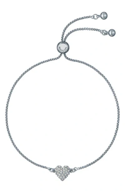 Ted Baker Adoria Crystal Sweetheart Charm Bracelet In Silver Tone/clear Crystal