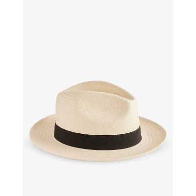 Ted Baker Mens White Adrien Straw Panama Hat