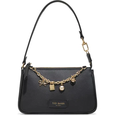 Ted Baker Agnes Leather Shoulder Bag In Black