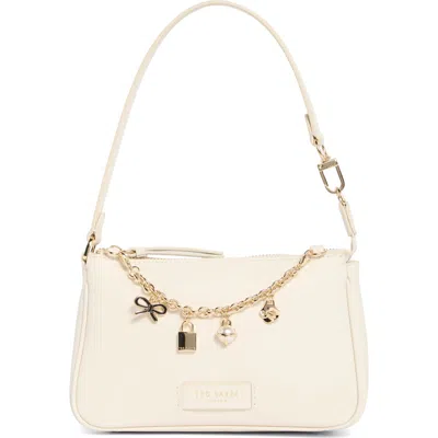 Ted Baker Agnes Leather Shoulder Bag In White