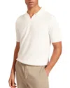 Ted Baker Aindrea Textured Rib Open Neck Knitted Polo Shirt In White