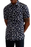 TED BAKER ALFANSO FLORAL SHORT SLEEVE BUTTON-UP SHIRT