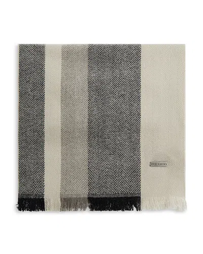 Ted Baker Alfredi Striped Scarf In Black
