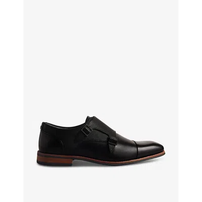 Ted Baker Mens Black Alicott Double-monk Leather Shoes