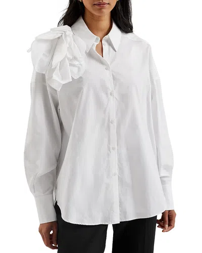 Ted Baker Allai Oversized Corsage Shirt In White