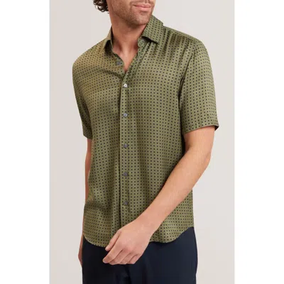 Ted Baker Allistr Check Short Sleeve Button-up Shirt In Gray