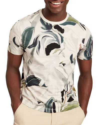 Ted Baker Almoi Abstract Floral Print Pure Cotton Tee In Neutral