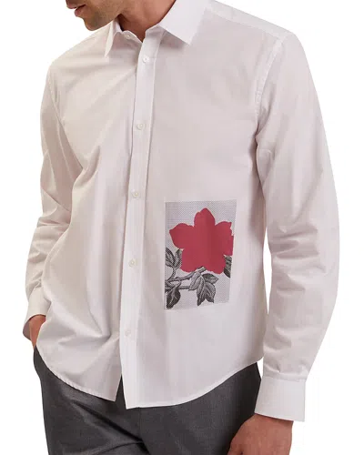 Ted Baker Alviro Long Sleeve Relaxed Placement Floral Shirt In Multi