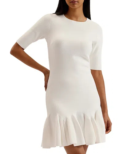 Ted Baker Alzann Mini Skater Dress In Ivory