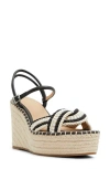 Ted Baker Amalia Espadrille Wedge Sandal In Black Multi