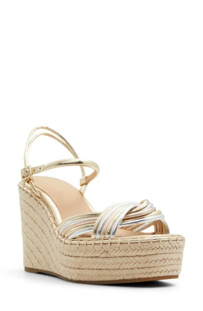 Ted Baker Amalia Espadrille Wedge Sandal In Metallic Multi