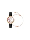 Ted Baker Ammy Hearts 34mm And Bracelet Set In Black