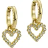 Ted Baker Amora Halo Heart Huggie Earrings In Gold