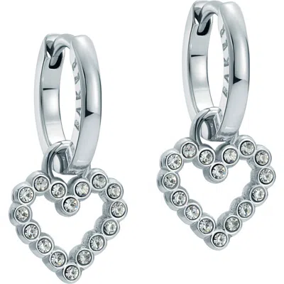 Ted Baker Amora Halo Heart Huggie Earrings In Metallic