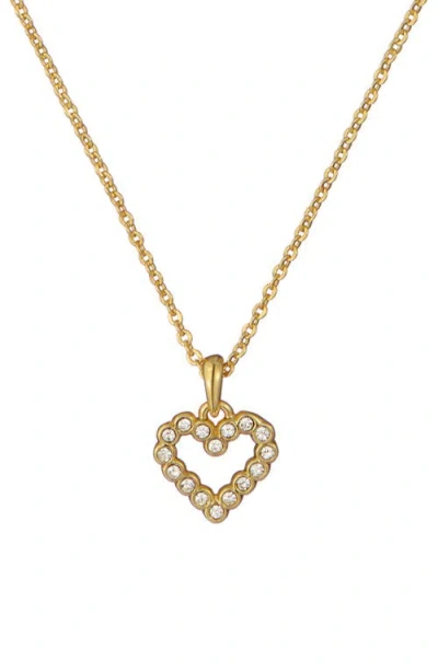 Ted Baker Amore Crystal Heart Pendant Necklace In Gold Tone/clear Crystal