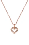 Ted Baker Amore Crystal Heart Pendant Necklace In Rose Gold Tone/clear Crystal