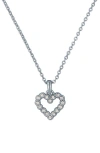 Ted Baker Amore Crystal Heart Pendant Necklace In Silver Tone/clear Crystal