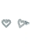 Ted Baker Amorina Crystal Halo Heart Stud Earrings In Silver