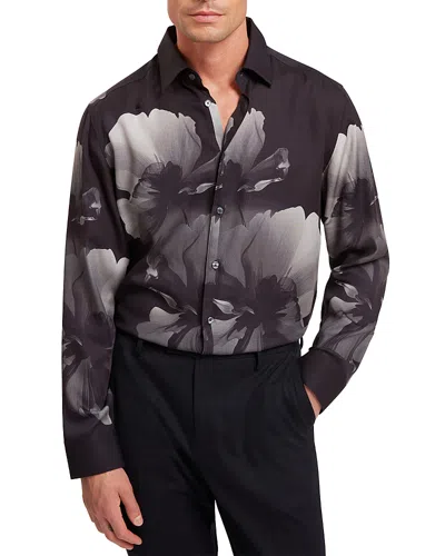 Ted Baker Amund Long Sleeved Regular Fit Button Down Shirt In Black