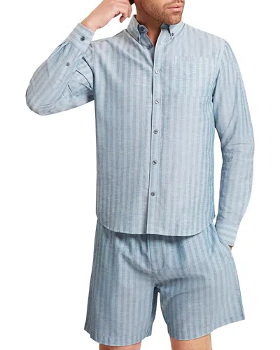 Ted Baker Andersen Linen Blend Stripe Shirt In Multi