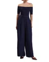 Ted Baker Angeliy Knit Bodice Bardot Top Jumpsuit In Navy