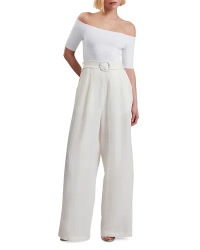 Ted Baker Angeliy Knit Bodice Bardot Top Jumpsuit In White