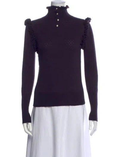 Pre-owned Ted Baker Angora Turtleneck Sweater In Purple