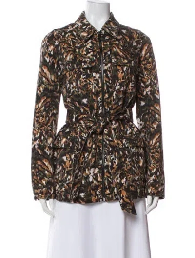 Pre-owned Ted Baker Animal Print Blazer In Green