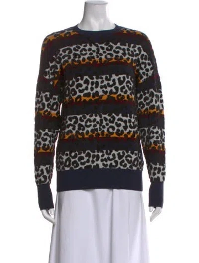 Pre-owned Ted Baker Animal Print Crew Neck Sweater In Black