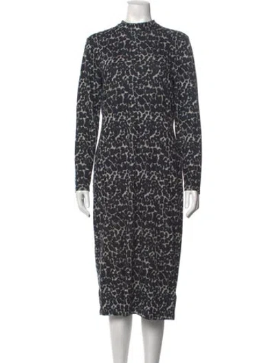 Pre-owned Ted Baker Animal Print Knee-length Dress In Blue