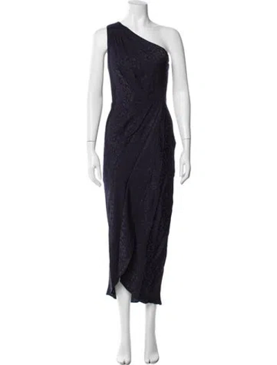 Pre-owned Ted Baker Animal Print Long Dress In Blue