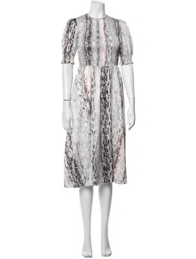 Pre-owned Ted Baker Animal Print Midi Length Dress In Multi