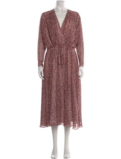 Pre-owned Ted Baker Animal Print Midi Length Dress In Red