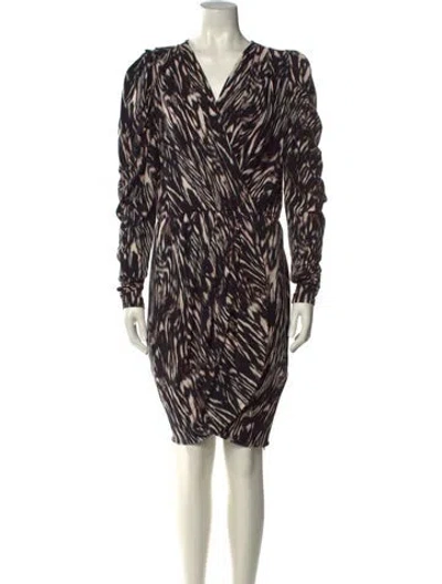 Pre-owned Ted Baker Animal Print Mini Dress In Black