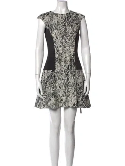 Pre-owned Ted Baker Animal Print Mini Dress In Black