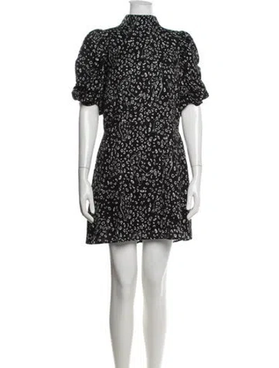 Pre-owned Ted Baker Animal Print Mini Dress In Black