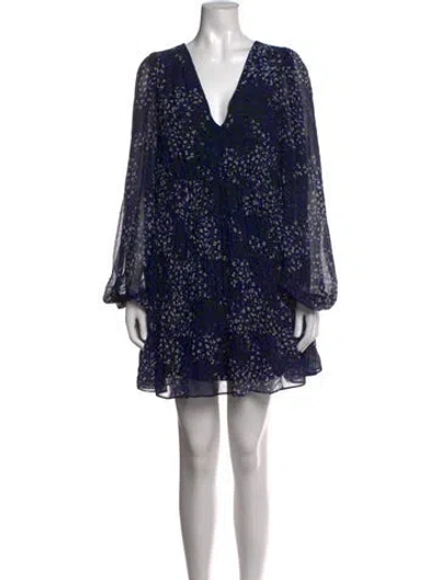 Pre-owned Ted Baker Animal Print Mini Dress In Black/blue