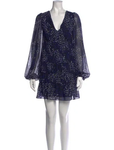 Pre-owned Ted Baker Animal Print Mini Dress In Blue