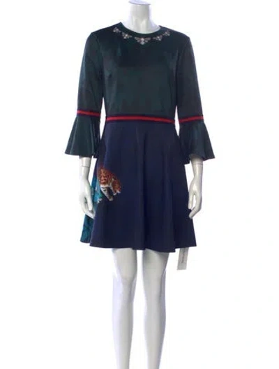 Pre-owned Ted Baker Animal Print Mini Dress In Multi