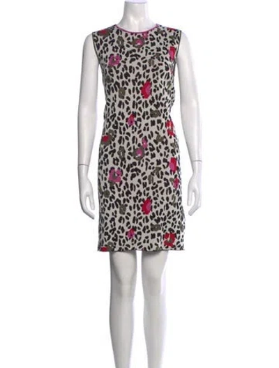 Pre-owned Ted Baker Animal Print Mini Dress In Neutral