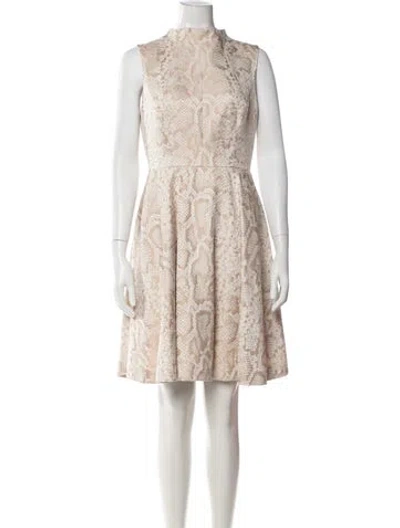 Pre-owned Ted Baker Animal Print Mini Dress In Neutrals