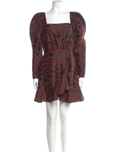 Pre-owned Ted Baker Animal Print Mini Dress In Red