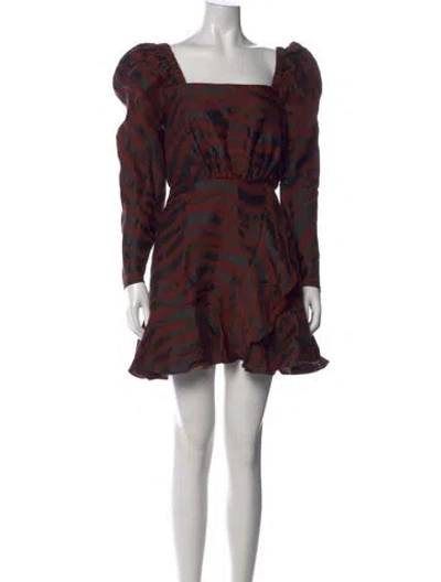 Pre-owned Ted Baker Animal Print Mini Dress In Red