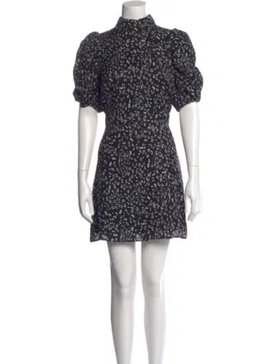 Pre-owned Ted Baker Animal Print Mini Dress W/ Tags In Black
