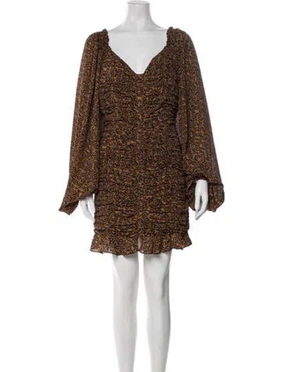 Pre-owned Ted Baker Animal Print Mini Dress W/ Tags In Brown
