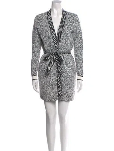 Pre-owned Ted Baker Animal Print Mini Dress In White
