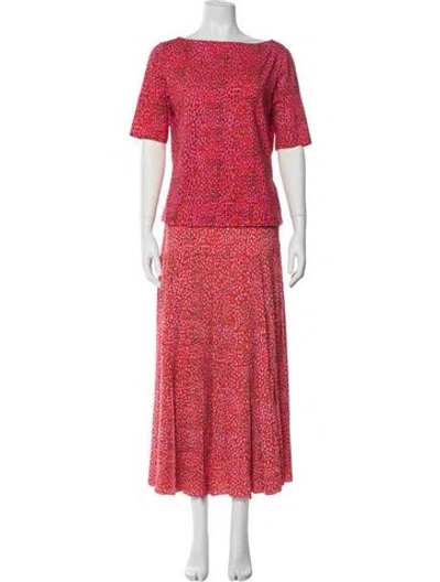 Pre-owned Ted Baker Animal Print Skirt Set In Red