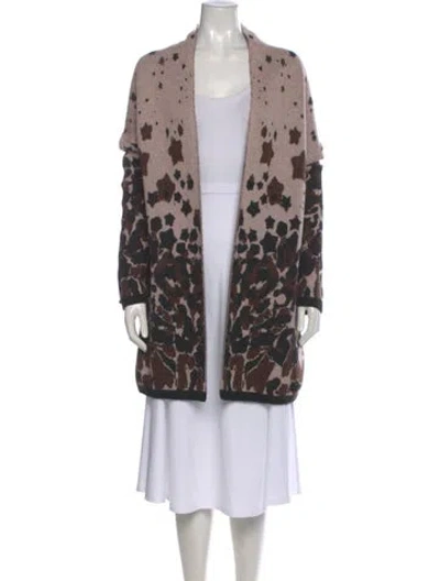 Pre-owned Ted Baker Animal Print V-neck Sweater In Multi